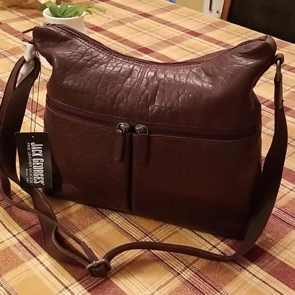 🆕️Jack Georges Uptown hobo leather bag. Cherry
